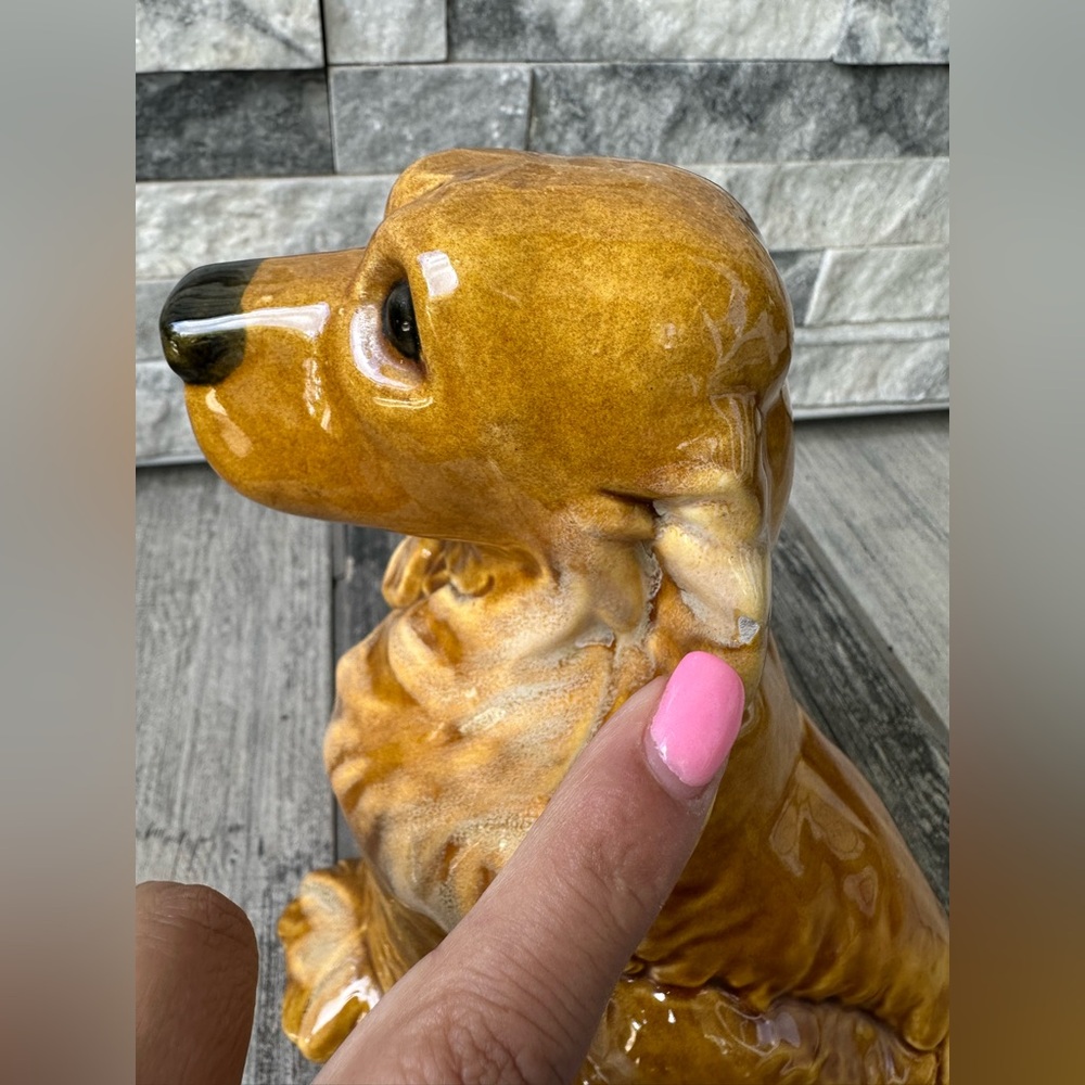Blonde Cocker Spaniel Life Like Ceramic Sitting Dog  Figurine 9” Royal Haegee? - Picture 11 of 17